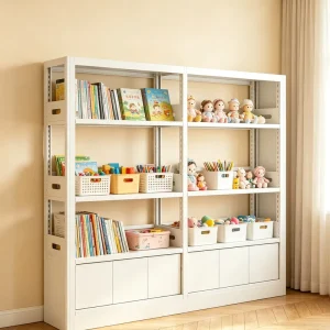 Cold Rolled Steel Library Book Shelf Heavy Bearing Library Storage Book Rack With Adjustable Shelves
