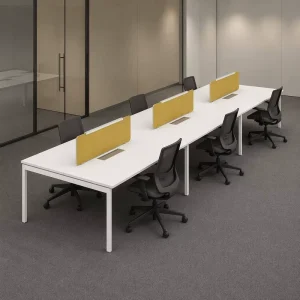 Collaborative 6 Person Office Workstation Furniture with Modular Design Shared Steel Frame Call Center Staff Desk