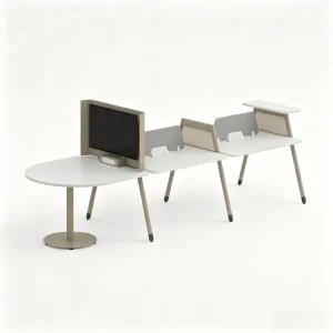 Collaborative Office Desk with Meeting Table 2 4 6 Benching System Commercial Office Furniture with Optional Privacy Partition