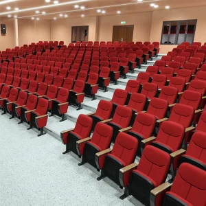 College Furniture Lecture Hall Fix Folding Comfortable Theatre Seats Wood Auditorium Cinema Chair Cushion Writing Pad Gym
