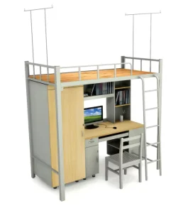 College Student Dormitory Metal Bunk Bed Frame with Desk