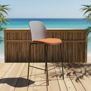 Colorful Design High Bar Stool with Metal Frame Foldable for Home Hotel School Living Room & Bedroom Use Strong Durable