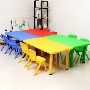 Colorful Plastic Table and Chair Set for Children for Kindergarten Nursery and School Classroom Furniture