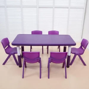 Colorful Plastic Table and Chair Sets for Kindergartens Adjustable School Furniture Children’s Study Tables and Chairs