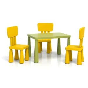 Colorful Rectangle Eco-Friendly Contemporary Design Kindergarten School Classroom Wooden Student Desks and Chairs
