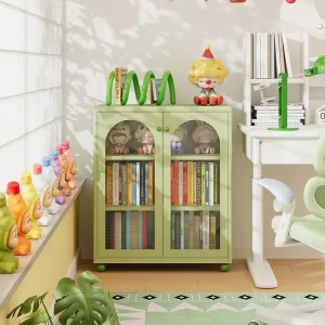 Colorful Rounded Anti-tip Children’s Metal Bookshelf