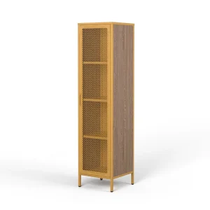 Colorful Single Door Iron Locker Wardrobe for Kids Durable Metal Clothes Cabinet for Home Hotel Storage Bedroom Living Room