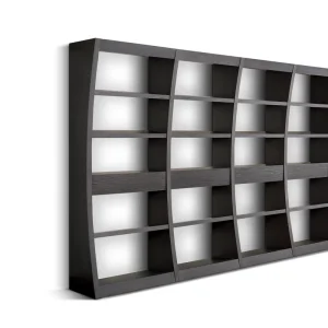 Combination Bookshelf With Moon Teeth Shape Modern And Minimalist Design Office And Study