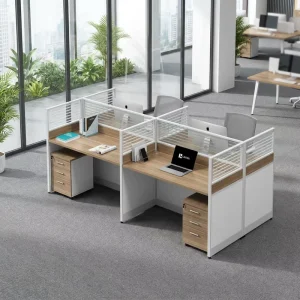 Combination Office Staff Cubicle Modular Partition Workstation Customizable Splicing Desk With Mobile Drawer Cabinet