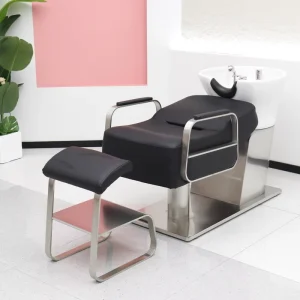 Comfortable Adjustable Half Lay Hair Salon Shampoo Bed Massage Function