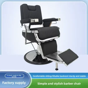 Comfortable Barber Chair with Reclining Function for Head Shaving Face Trimming and Hair Cutting