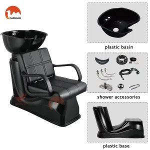 Comfortable Bed Style Design Hair Salon Chair with Shampoo Bowl Sink Bed Plastic Backwash Shampoo Chair