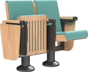 Comfortable Classic Modern Auditorium Chair with Wooden Writing Pad