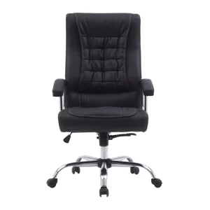Comfortable Ergonomic Executive Office Chair with Leather Finish Contemporary Design for Workshop Use