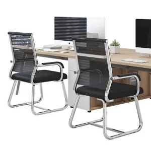 Comfortable Ergonomic Mesh Office Chair for Computer Home Bow Conference Staff Mahjong Student Dormitory Use with Fixed Armrest