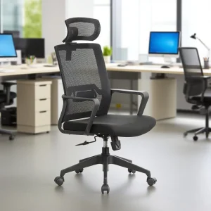 Comfortable Ergonomic Modern High Back Black Mesh Executive Office Chair with Height Adjustable Swivel Function