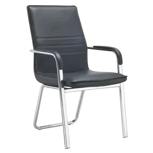Comfortable Ergonomic PU Leather Waiting Chair with Sled Base Modern Design Easy Clean for Office Reception School Hospital