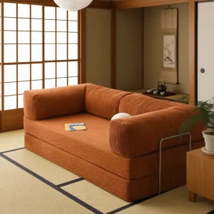 Comfortable Extendable Square Sectional Sofa Set Fabric Modern Foldable Living Room Hotel Hospital School