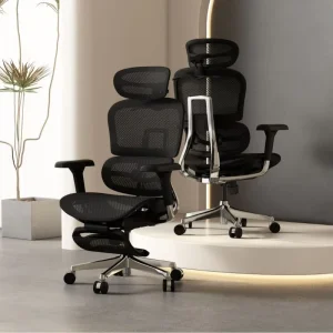 Comfortable Home Ergonomic Mesh Chair Black Adjustable High Back Lumbar Armrest Swivel Gas Lift Modern Revolving Bed Design