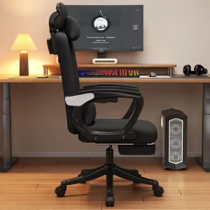 Comfortable Mesh Executive Office Chair Ergonomic Swivel Seat for Long Sitting Periods Naps Computer Use Modern Minimalist