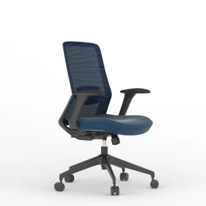 Comfortable Modern Design Office Chair Blue Ergonomic Mesh Swivel Commercial Furniture Waiting Chairs Made of PU