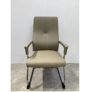 Comfortable Modern High-Back Solid Executive Office Chair with Leather & Stainless Steel Ergonomic Design for Bedroom Visitors