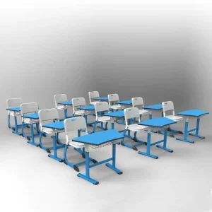 Comfortable Modern Metal Desk Bench Adjustable Stackable School Furniture Sets for Warehouse Use