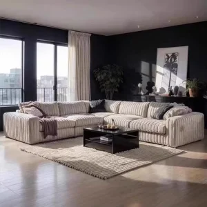 Comfortable Modular Sectional Sofa Set for Living Room Apartment & Villa High Density Sponge Fabric Lazy Sofa