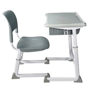 Comfortable Plastic Single Seat Blue School Furniture Chair Kid Study Portable Training Desk and Chair Set for School Students