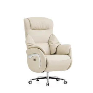 Comfortable Relaxation High and Reclining Ergonomic Executive Swivel PU Leather White Gaming Office Chair