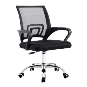 Comfortable Staff Swivel Computer Chair Black Mesh Fabric Working Home Office Chairs