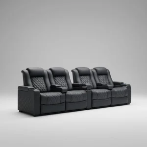 Comfortable Theater Power Recliner Armchair Cinema Leather Sofa for Living Room Villa Basement Seat