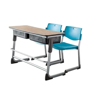 Comfortable Wooden Double Seater Student Table Chair Price School Sets School Classroom Furniture