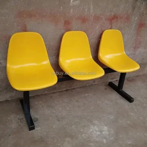 Commercial 3 Seater Waiting Chair Public Seating Bench Steel Plastic Gang Chair for Airport Hospital Station School Project