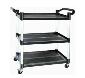 Commercial 3 Tier Plastic Serving Trolley PP Material Hand Cart for Hotels & Restaurants Kitchen Equipment & Food Serving