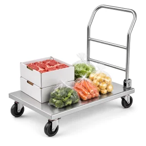 Commercial 304 201 Stainless Steel Tool Cart with Wheels for Restaurant Hotel