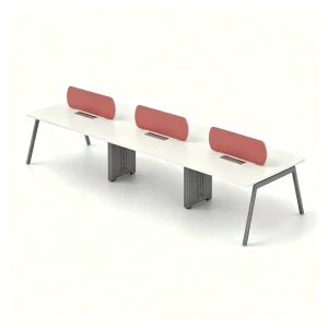 Commercial 6 Person Office Workstation Shared Steel Frame Workspace Desk with Easy Assembly and Cable Management