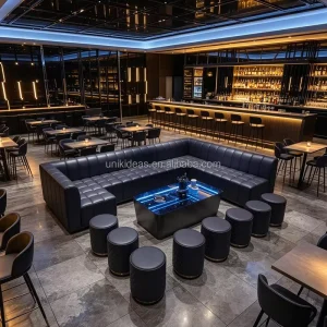 Commercial Bar Furniture VIP Booth Seating Lounge Sofa Table Set for Nightclub Club Hospitality Project FREE 3D Layout Service