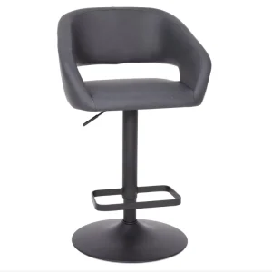 Commercial Bar Stool Adjustable Height Swivel PU Leather Upholstered with Footrest for Restaurant Bar Hotel Furniture
