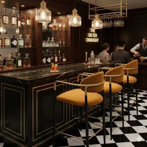 Commercial Bar Stool Stackable Chair for Coffee Shop Restaurant with Custom Upholstery Options
