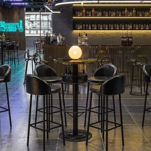 Commercial Bar Stool and High Table Set Industrial Style Hospitality Furniture for Bar Lounge Club