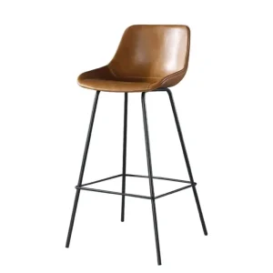 Commercial Bar Stool with Integrally Molded Seat and Metal Frame Simple Iron High Bar Chair for Bar