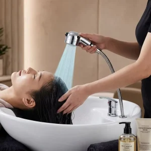 Commercial Barber Chair Shampoo Basin Faucet Shower Set Single Lever Hot Cold Control Salon Shower Faucet Kit
