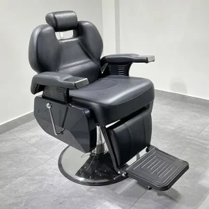 Commercial Barber Salon Chair Reclining Adjustable Height Large Base PVC Material Leather Seat Modern Design Professional