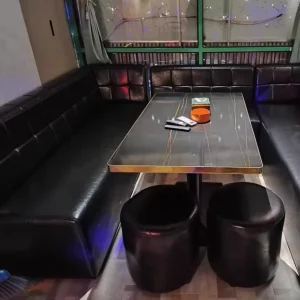 Commercial Black PU Leather U Shape Sofa Set Modular Sectional Couch for Hookah Lounge Nightclub Bar Event Ktv