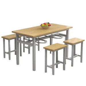 Commercial Canteen Dining Table and Chair Set with Material Modern Design for 4 6 8 Person Restaurant Use