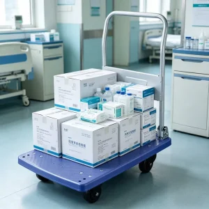 Commercial Catering Factory Warehouse Hand Pallet Trolley Cart 4 Wheeled Platform Hand Truck Heavy Duty