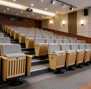 Commercial Cinema Theater Auditorium Chairs Modern Foldable Ergonomic Durable Steel Theater Furniture Cup Holder for School