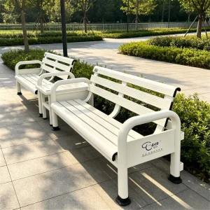 Commercial Combined Aluminum Player Rest Bench Set With Tea Table Durable Outdoor Tennis Sideline Seating 4620mm