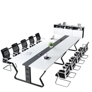Commercial Conference Table Modern Minimalist Steel Frame Cable Box Butterfly Foot Legs 4/6/8 Seating Capacity Office Reception